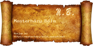 Mesterházy Béla névjegykártya